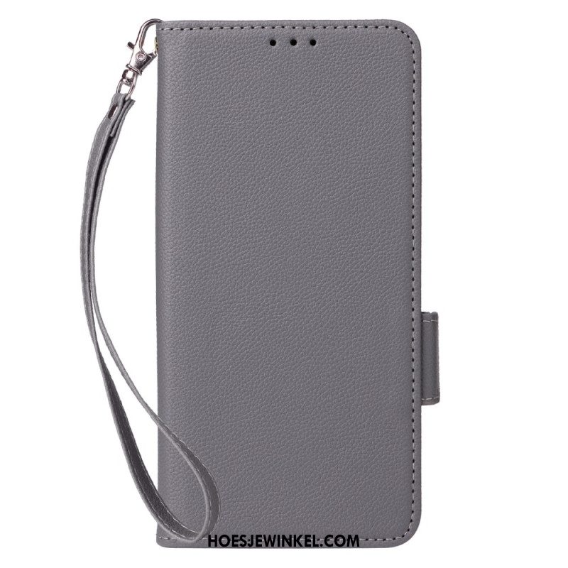 Leren Hoesje Voor Oneplus Nord 4 Bandje Met Lychee-textuur