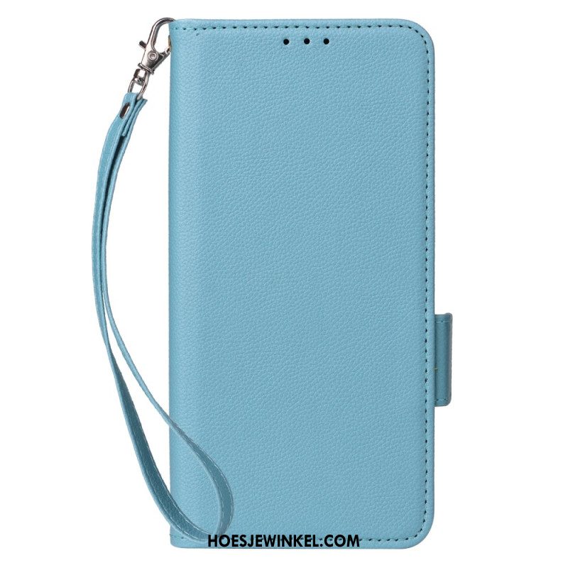 Leren Hoesje Voor Oneplus Nord 4 Bandje Met Lychee-textuur