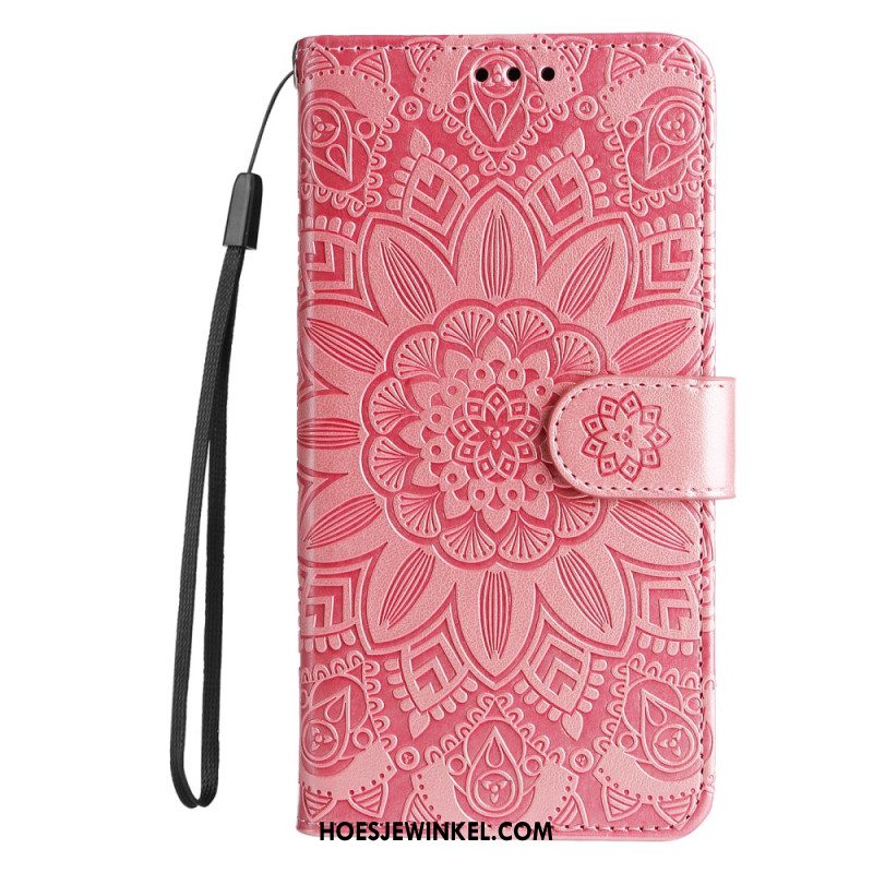 Leren Hoesje Voor Oneplus Nord 4 Bandje Met Zonnebloempatroon