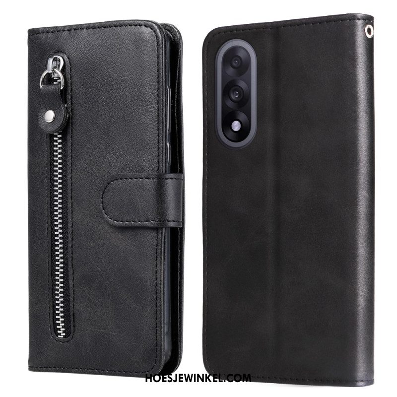 Leren Hoesje Voor Oneplus Nord 5 Etui Met Rits