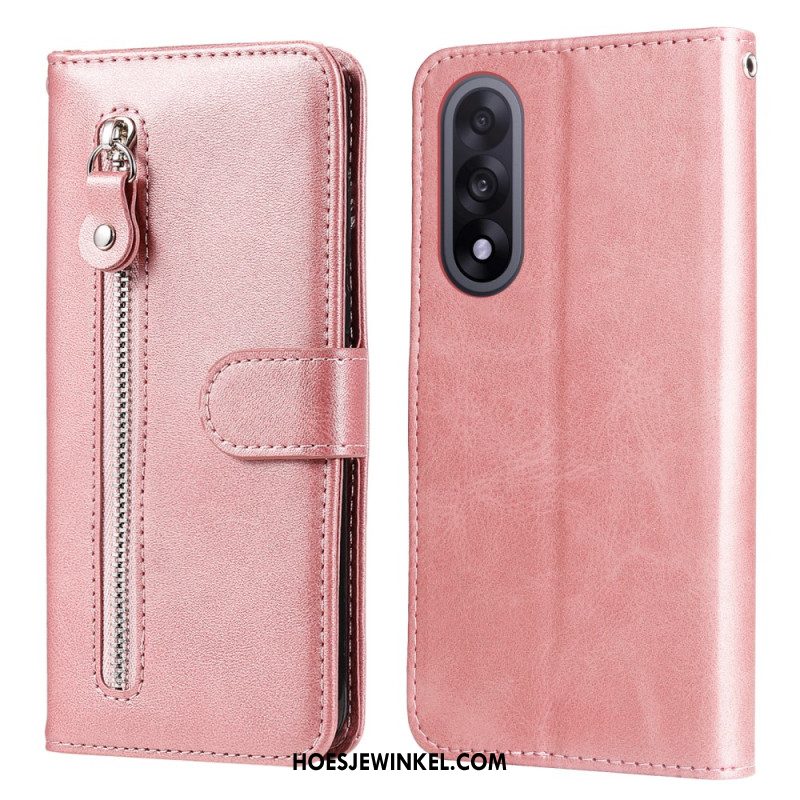 Leren Hoesje Voor Oneplus Nord 5 Etui Met Rits