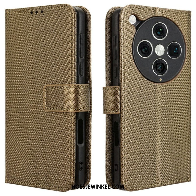 Leren Hoesje Voor Oppo Find X8 Pro Diamantstructuur