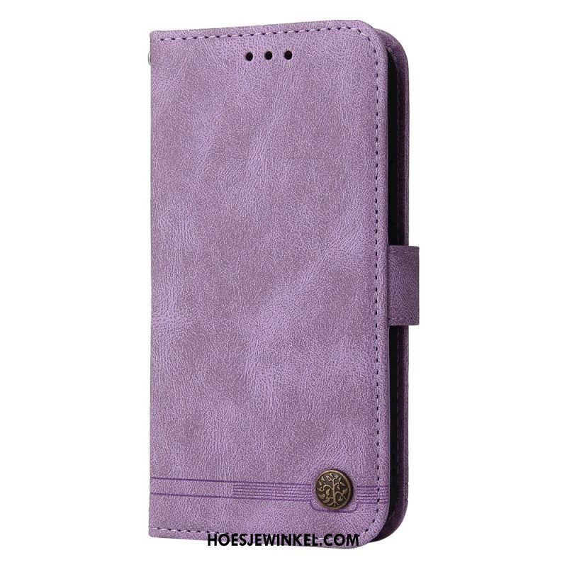 Leren Hoesje Voor Oppo Find X9 5g Decoratieve Klinknagel