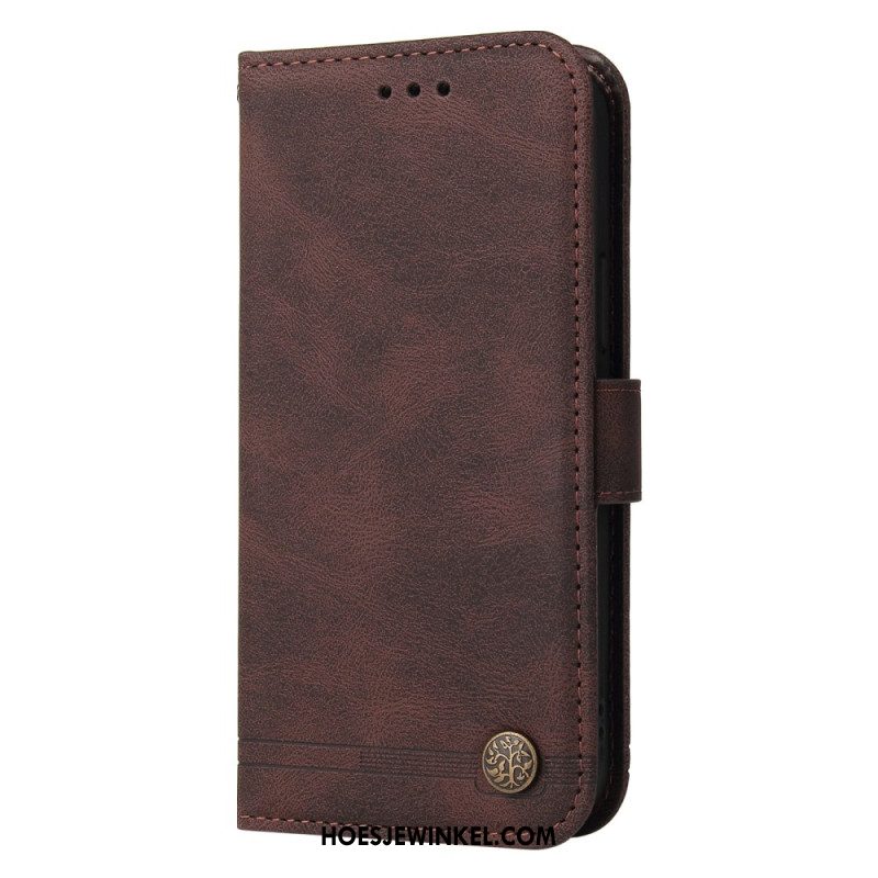 Leren Hoesje Voor Oppo Find X9 5g Decoratieve Klinknagel