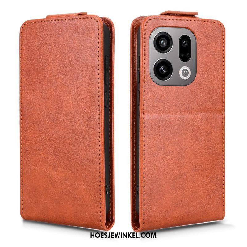 Leren Hoesje Voor Oppo Find X9 5g Verticale Klep