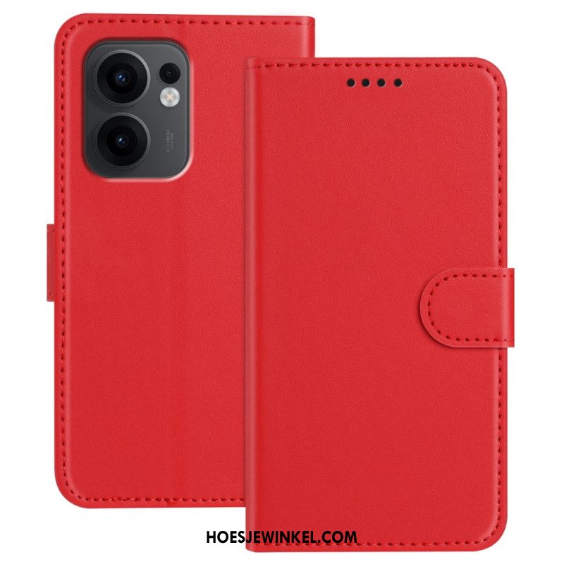 Leren Hoesje Voor Oppo Reno 13f 4g / 5g / 13 Fs 5g Monochroom
