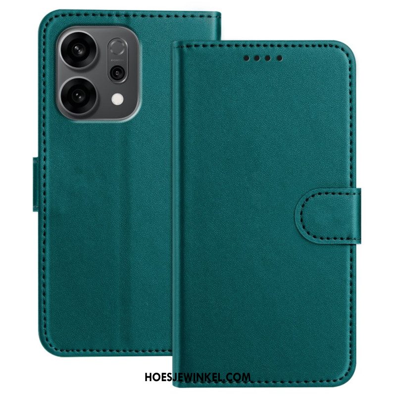 Leren Hoesje Voor Oppo Reno 14 5g Stiksels