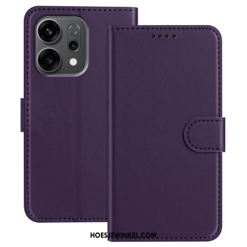 Leren Hoesje Voor Oppo Reno 14 5g Stiksels