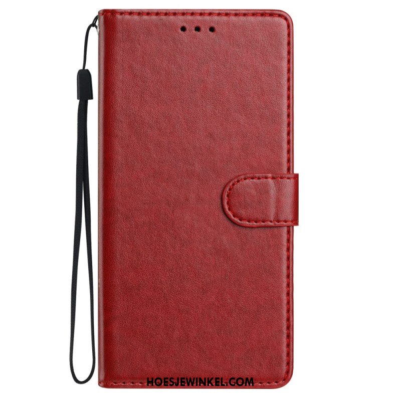 Leren Hoesje Voor Oppo Reno 14 Pro 5g Effen Leerlook