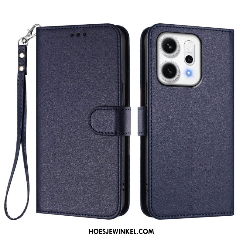 Leren Hoesje Voor Oppo Reno 14 Pro 5g Portemonnee Met Bandje