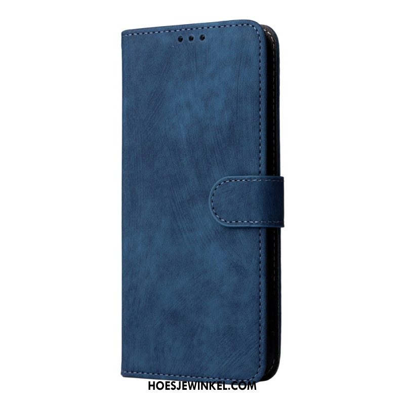 Leren Hoesje Voor Oppo Reno 14f 5g Rfid-bescherming Suède-effect Met Riempje