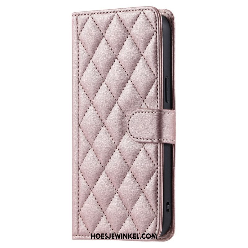 Leren Hoesje Voor Samsung Galaxy A17 4g / 5g Gewatteerde Stijl