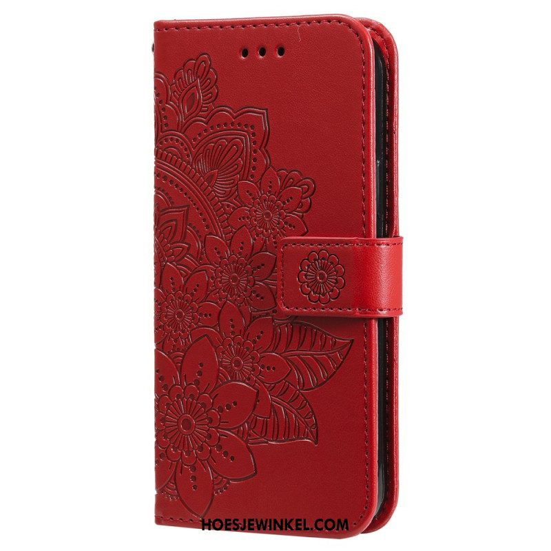 Leren Hoesje Voor Samsung Galaxy M55 5g Mandalaprint Met Riempje