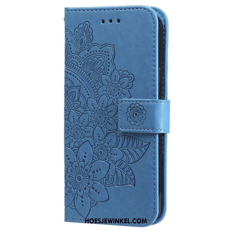 Leren Hoesje Voor Samsung Galaxy M55 5g Mandalaprint Met Riempje