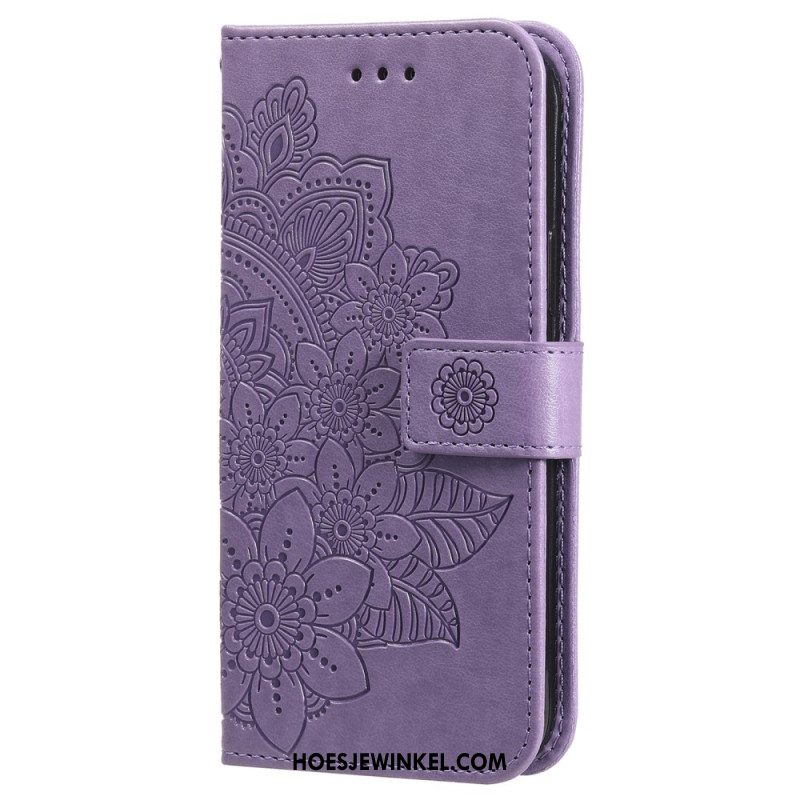 Leren Hoesje Voor Samsung Galaxy M55 5g Mandalaprint Met Riempje