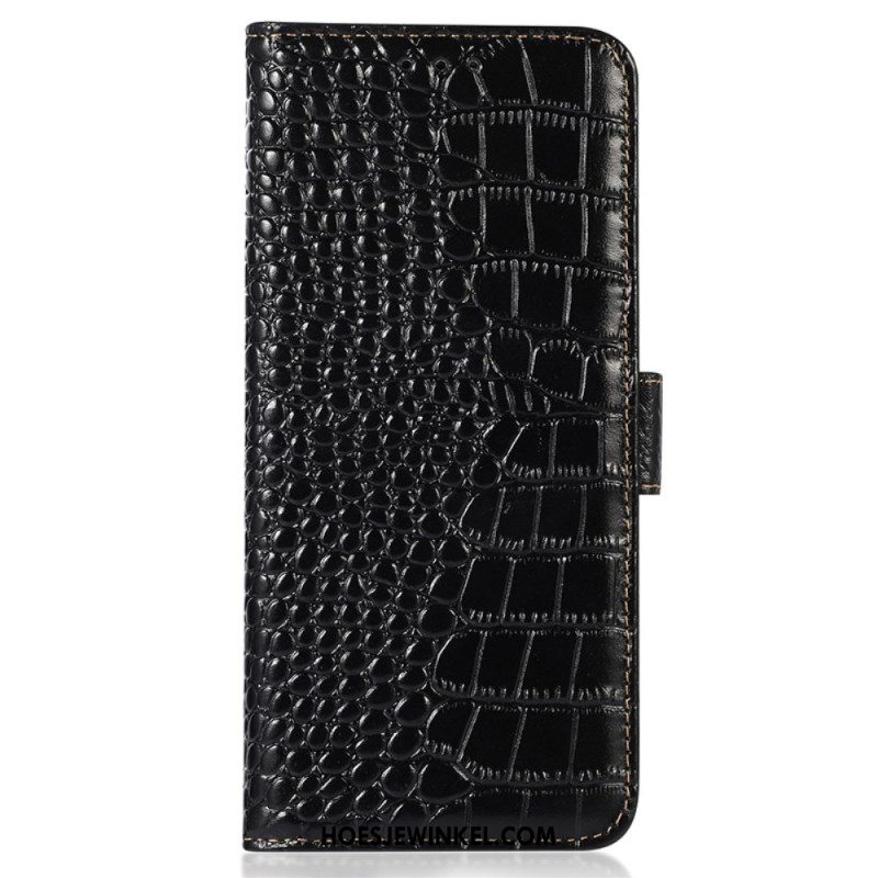Leren Hoesje Voor Samsung Galaxy S24 Ultra 5g Krokodilstijl Met Rfid-blokkeertechnologie