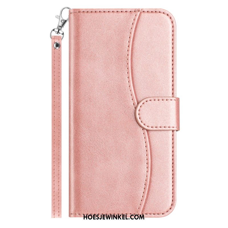 Leren Hoesje Voor Samsung Galaxy S25 5g Edge Bandontwerp