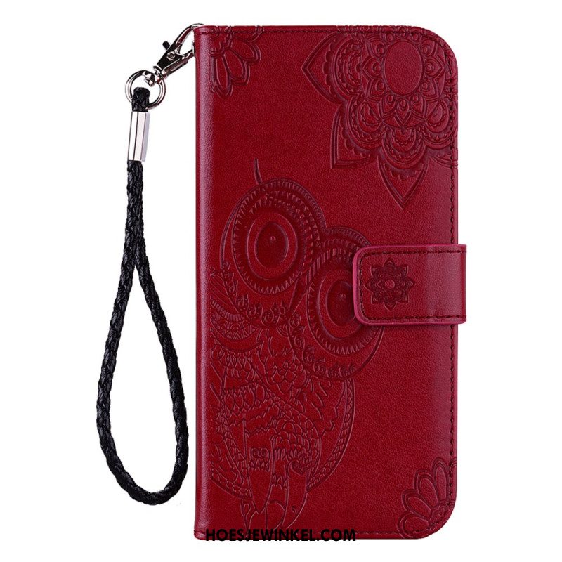 Leren Hoesje Voor Samsung Galaxy S25 5g Edge Uilen En Band