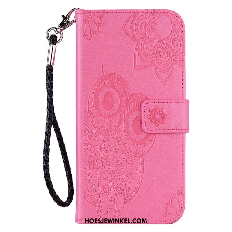 Leren Hoesje Voor Samsung Galaxy S25 5g Edge Uilen En Band