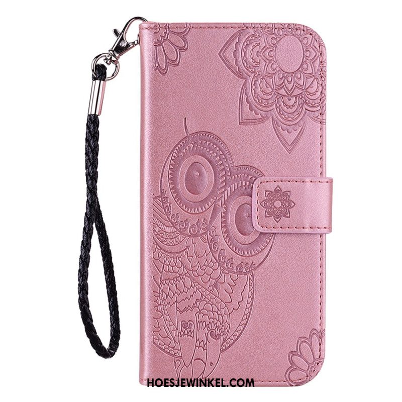 Leren Hoesje Voor Samsung Galaxy S25 5g Edge Uilen En Band