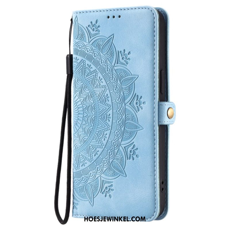 Leren Hoesje Voor Samsung Galaxy S25 5g Mandala Suède-effect