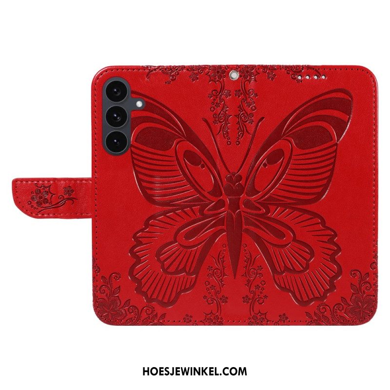 Leren Hoesje Voor Samsung Galaxy S25 Fe Grafische Vlinder