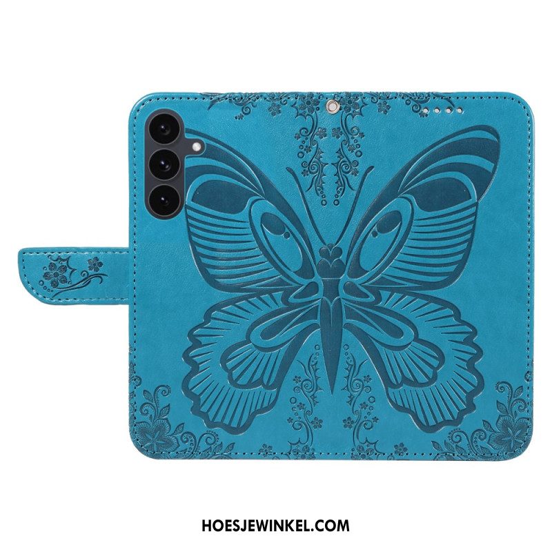 Leren Hoesje Voor Samsung Galaxy S25 Fe Grafische Vlinder