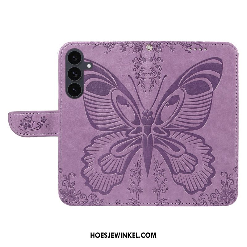 Leren Hoesje Voor Samsung Galaxy S25 Fe Grafische Vlinder