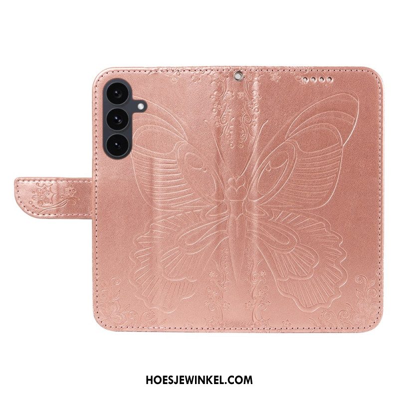 Leren Hoesje Voor Samsung Galaxy S25 Fe Grafische Vlinder