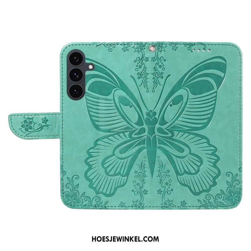Leren Hoesje Voor Samsung Galaxy S25 Fe Grafische Vlinder