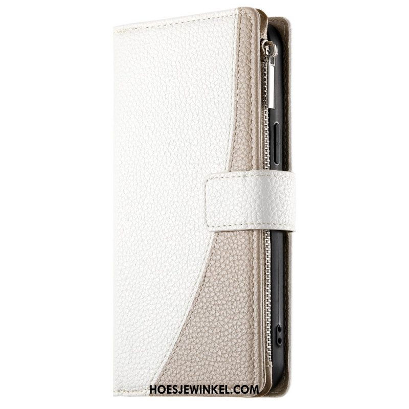 Leren Hoesje Voor Samsung Galaxy S25 Fe Leren Portemonnee Met Ritssluiting En Riempjes