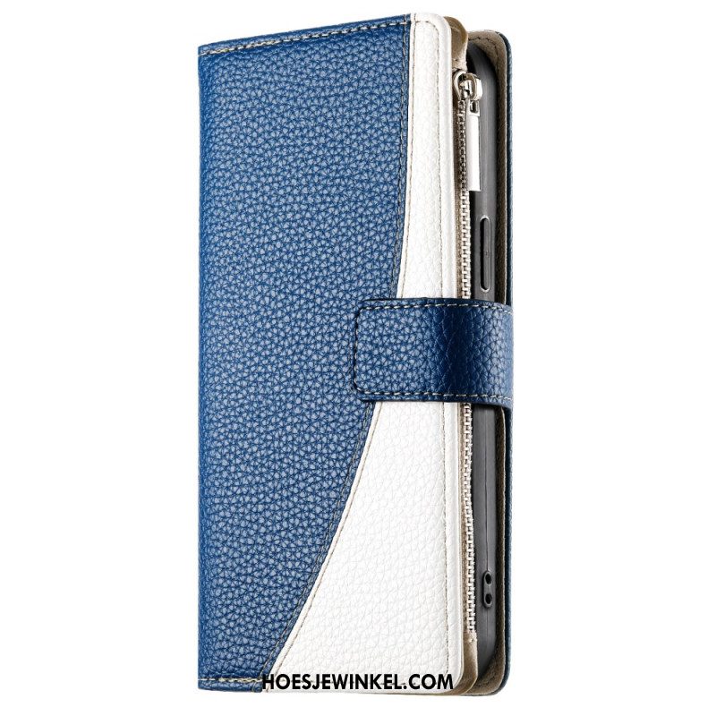 Leren Hoesje Voor Samsung Galaxy S25 Fe Leren Portemonnee Met Ritssluiting En Riempjes