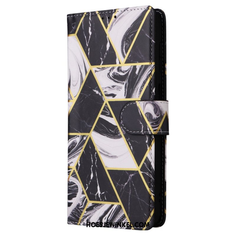 Leren Hoesje Voor Samsung Galaxy S25 Fe Marmerstijl