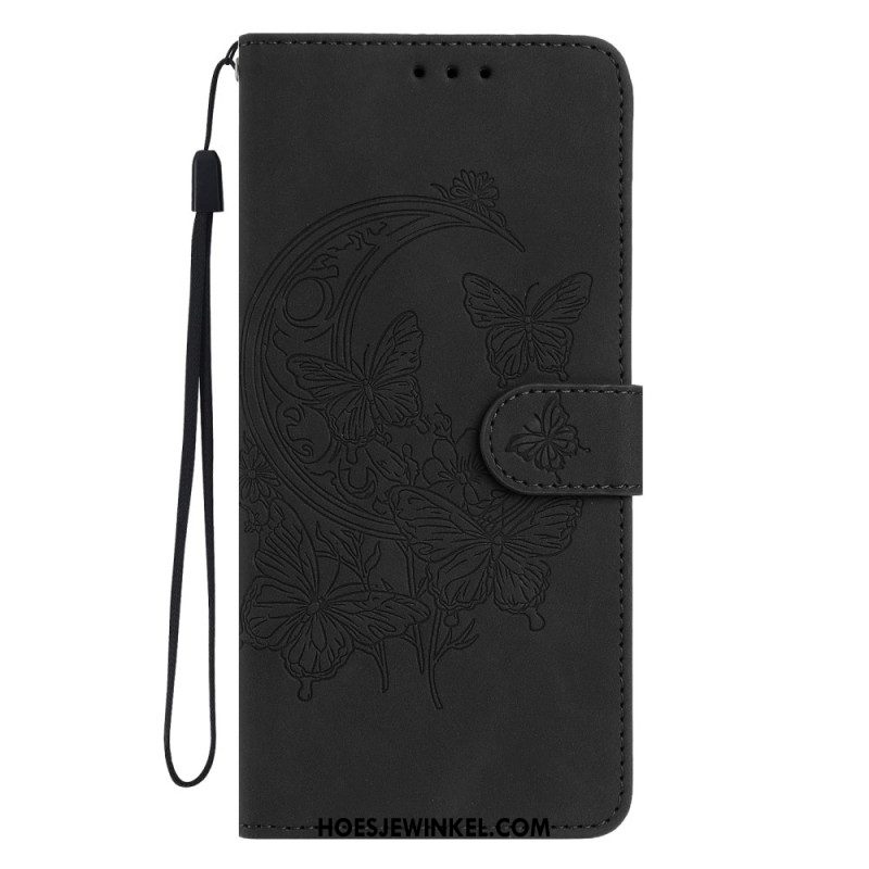 Leren Hoesje Voor Samsung Galaxy S25 Fe Vlinderprint