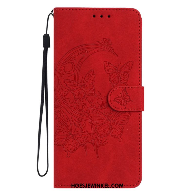 Leren Hoesje Voor Samsung Galaxy S25 Fe Vlinderprint