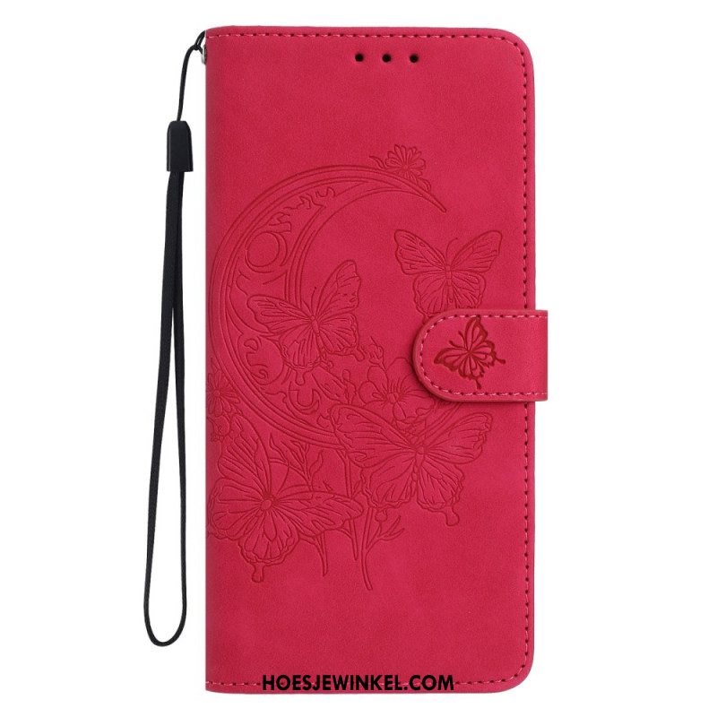 Leren Hoesje Voor Samsung Galaxy S25 Fe Vlinderprint