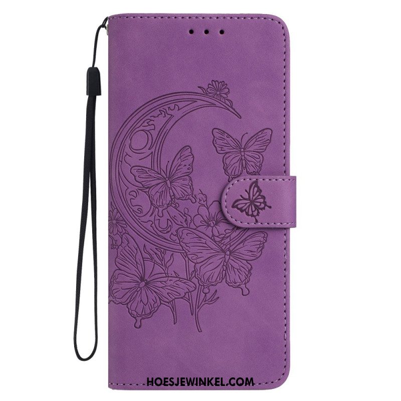 Leren Hoesje Voor Samsung Galaxy S25 Fe Vlinderprint