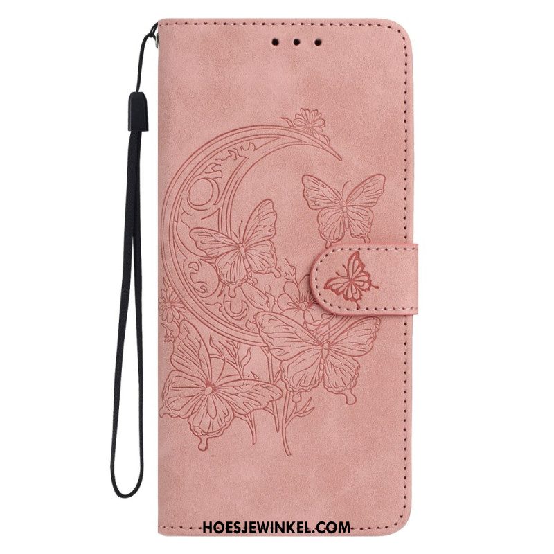 Leren Hoesje Voor Samsung Galaxy S25 Fe Vlinderprint