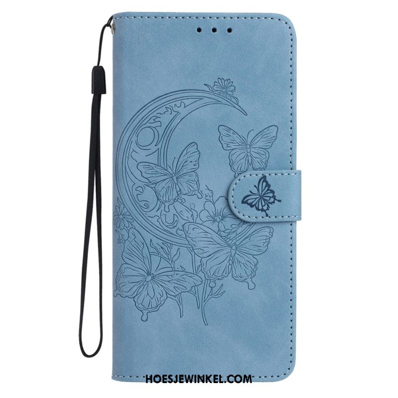 Leren Hoesje Voor Samsung Galaxy S25 Fe Vlinderprint
