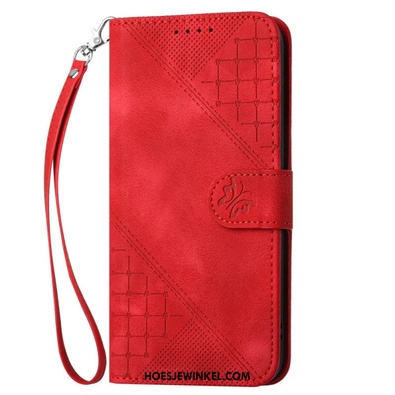 Leren Hoesje Voor Samsung Galaxy S25 Plus 5g Geometrisch Bandje