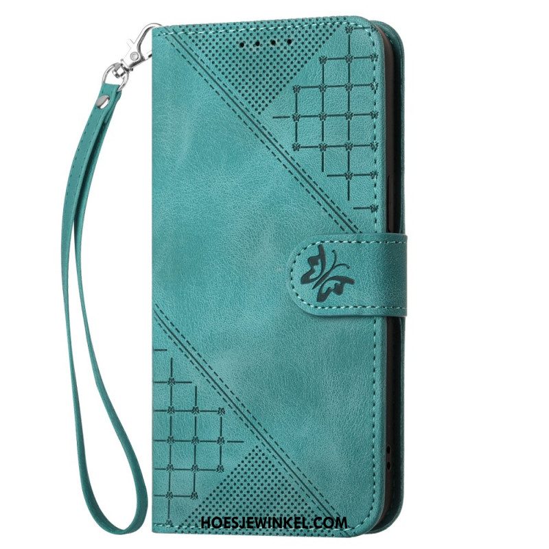 Leren Hoesje Voor Samsung Galaxy S25 Plus 5g Geometrisch Bandje