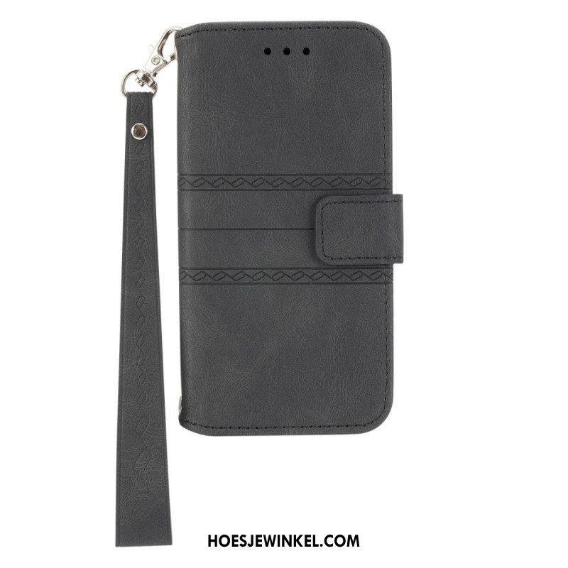 Leren Hoesje Voor Samsung Galaxy S25 Plus 5g Rand En Bandje