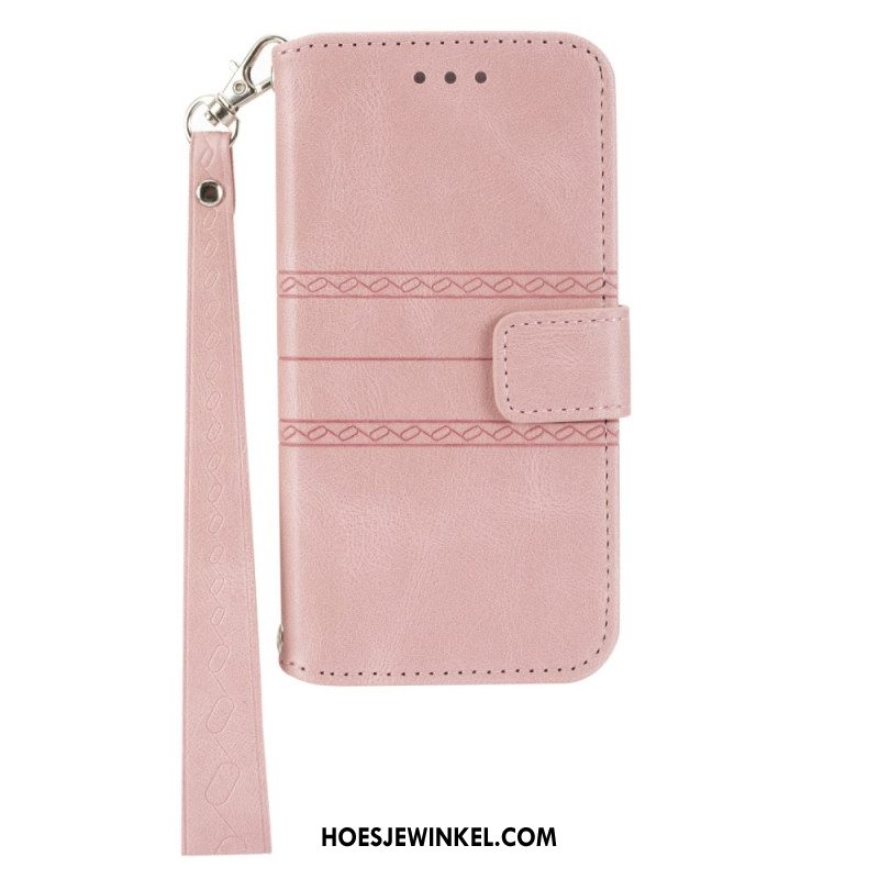 Leren Hoesje Voor Samsung Galaxy S25 Plus 5g Rand En Bandje