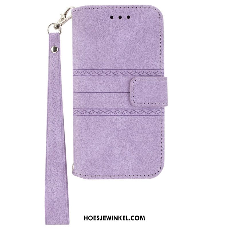 Leren Hoesje Voor Samsung Galaxy S25 Plus 5g Rand En Bandje