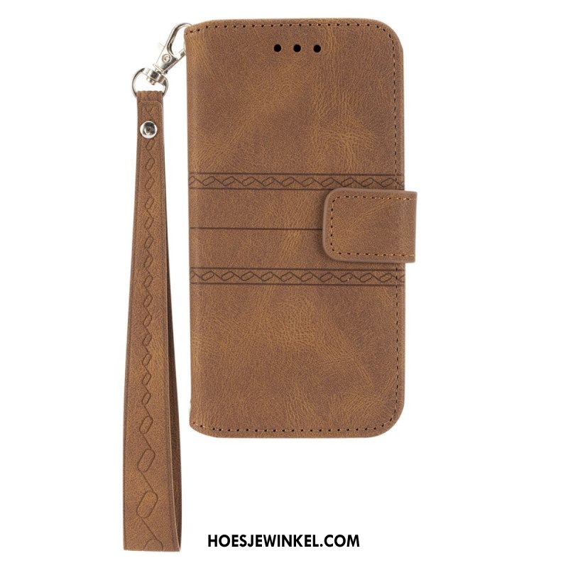 Leren Hoesje Voor Samsung Galaxy S25 Plus 5g Rand En Bandje