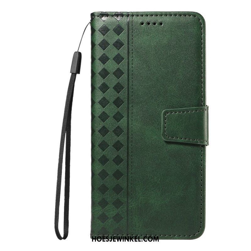 Leren Hoesje Voor Samsung Galaxy S26 Diamantpatroon