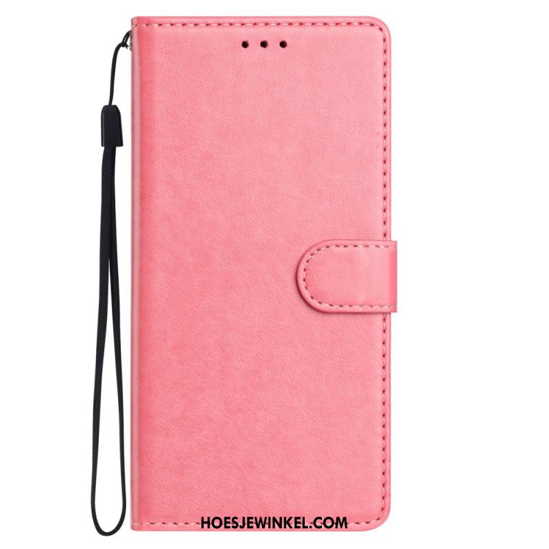 Leren Hoesje Voor Samsung Galaxy S26 Plus Effen Leerlook