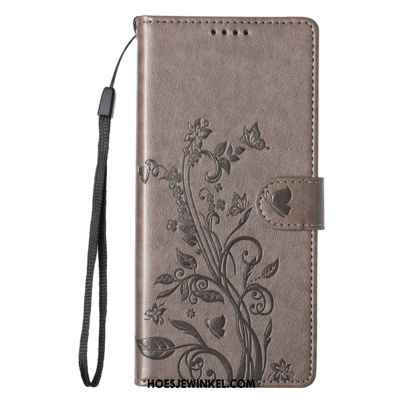 Leren Hoesje Voor Samsung Galaxy S26 Plus Kleine Bloemen