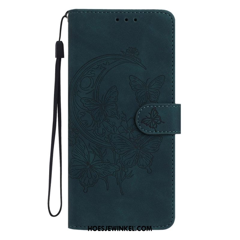Leren Hoesje Voor Samsung Galaxy S26 Plus Vlinder- En Bloemenprint