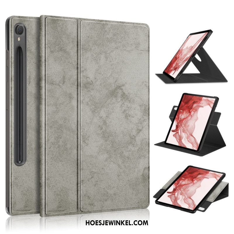 Leren Hoesje Voor Samsung Galaxy Tab S9 Draaiend